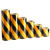 自贴反光膜标志黑黄斜纹胶带电杆交通标识贴定制防水安全警示地贴 20cm黄黑斜纹45.7米
