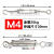 可调节拉杆螺丝收紧不锈钢花篮螺丝螺栓收紧器伸缩器绳索链条张紧 M4(OC型)(2个)