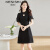克思士（KESISHI）品牌新中式礼服裙黑色连衣裙女2024夏季新款气质显瘦小个子裙 黑色 S