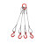 定制定制钢丝绳吊索具/压制钢丝绳组合吊具/起重吊钩索具/二肢三 3吨3米 2腿美式货钩