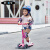 MICROmicro儿童滑板车迷你小童2-5岁初学者三轮滑板车踏板车童车 粉色 LED前轮 建议身高85-110CM