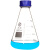 垒固 螺口三角烧瓶GL45蓝盖锥形瓶振荡摇瓶 螺旋盖三角瓶500ml250 垒固牌250ml（2个）GL45蓝盖