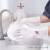 家务清洁手套男女洗碗洗菜加厚防水耐用厨房橡胶洗衣服乳胶手套 S码小号 纯白款3双