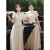 琊沫夏季伴娘服平常可穿小个子中式女2024新款姐妹团礼服感平时伴娘裙 HZ525-B款-中长款 L