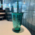 星巴克（Starbucks）限量版杯子474m薄荷绿玻璃吸管杯透明大容量ins风高颜值桌面杯 日本绿女神吸管杯 473ml