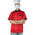 大杨C-001春夏季厨师服短袖上衣 红色 XXL码 食堂酒店后厨双排扣透气厨房工装 定制