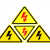 电力闪电标警示牌当心触电三角设备安全有电危险PVC防水不干胶贴 铜版纸不干胶 10x10cm