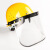 安全帽防护面罩PVC透明面屏铝包边支架焊工电焊打磨防冲击防护罩 面屏网