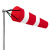 趣行 气象风向袋 风向标加固型风速袋工厂油气化工企业客户定制户外风向检测（不带立柱）150cm红白款