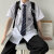 DK成人礼西服套装男十八岁dk制服基础款短袖白衬衫夏季薄款学宽松日 白色 XL(建议120-140斤)