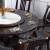新中式实木大圆桌1.8米酒饭店餐桌椅组合带转盘10人圆形桌子 红色