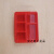 加厚五格四格餐盒塑料可水洗新料5格4格长方形饭盒分格反复使用 五格红色带盖