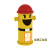 卡通垃圾桶大号带盖幼儿园室外消防栓可爱创意分类户外商用垃圾箱定制 黄桶红帽*大号