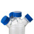 螺口三口/四口流动相液瓶 螺口储液瓶色谱溶剂瓶蓝盖丝试剂瓶HPLC 1000ML 三口 含无孔蓝盖