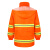 橙色环卫保洁工人分体雨衣雨裤套装劳保物业道路施工程反光防雨服 橙色多反光条套装(内里为布) M