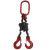 G80锰钢链条吊索具起重吊钩双腿四腿起重吊具行车吊车锁具吊链 米白色 2吨0.5米双腿