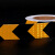 本安 晶格反光贴黄红箭头反光胶带安全警示反光条20cm*25m  B001-3