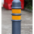 康迪普 橡胶警示柱PU弹力柱道路分道口路桩防撞反光柱隔离桩 80高橡胶灰色警示柱-白膜													