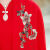 汀曼莲中老年女加肥加大码秋冬旗袍套装妈妈婚礼中长款毛衣外套200 大红色 xl 建议115-130