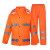 采易乐 反光雨衣雨裤套装 分体式连帽反光警示防暴雨制服 橙色 XL码 15654