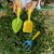稳耐园艺铲子三套儿童种植多肉盆栽铁锹水壶小工具沙滩桶挖沙土玩具 毛毛虫三件套+绿色塑料水桶