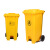 医院垃圾桶黄色脚踏式带盖废弃回收100L240L诊所垃圾桶 黄色 100L带脚踏医疗桶