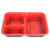 迅火 一次性餐盒打包盒 外卖快餐饭盒 塑料餐盒 红黑 1000三格*500个带盖