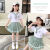 梦园朵女童夏季套装适合4-16岁小女生穿的韩版学院风短袖+格子百褶裙儿 粉红色套装  110 适合身高100-110厘米 适合