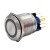 不锈钢金属按钮带灯GQ22-11EZ复位防水电源开关自锁6脚22mm 蓝色电源符号 复位式按钮带线连接器ACDC