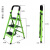 梯子梯子折叠梯人字梯扶梯加厚加宽踏板梯移动室内楼梯 升级板D型管3步梯 绿色