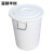 富都华创 加厚60L白色带盖 大号塑料桶 圆形收纳桶大容量水桶酒店厨房工业环卫物业垃圾桶 FDHC-ST-102