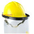 约巢LNG加气站耐低温防护面屏防雾防飞溅面罩液氮防冻面屏冲击安全帽 黄色头盔+面屏+支架+下盖
