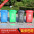 国瑞信德户外垃圾桶 可定制LOGO 分类垃圾袋 小区环卫垃圾桶大号翻盖室外果皮箱塑料 60升带轮蓝色