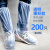 鞋套一次性防水防滑下雨天加厚耐磨透明长筒防护脚套户 [透明橡皮筋款]200只 均码