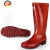 上海牌雨鞋耐腐蚀耐酸碱耐磨防滑防汛劳保胶鞋工业防护PVC食品加工鞋 红色 39