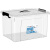 纳仕徳 WSC0004 透明储物箱加厚大号整理箱手提收纳箱防水防潮塑料箱 55L