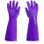家务洗碗刷碗洗衣加绒保暖防水长胶手套工作耐磨加厚加长橡胶胶皮 紫色32cm(2双) XL