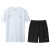 匹克运动套装男士夏季跑步短袖速干衣晨跑户外休闲健身训练两件套 白色短袖-速干面料 M
