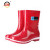 上海牌雨鞋女士中筒舒适PVC耐磨防滑防汛劳保工业防护耐腐蚀耐酸碱食品加工鞋SH559 红色 37