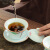 手绘堆料荷花三才盖碗茶杯单个德化陶瓷家用泡茶碗功夫茶具敬茶碗 手绘盖碗【堆料彩荷】