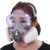 防尘口罩防毒面具防有机蒸汽玻璃气体化验员化工厂实验室专用面罩 【7件套】+防护眼镜