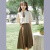 枫香谷女大学生答辩西服套装夏正装教资面试职业装季衬衫半身裙两 白色衬衫 S