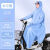 带袖雨衣全身一体式电动车男女电动自行车单人面罩雨披有袖雨衣 卡其色 5XL