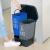 垃圾分类垃圾桶双桶商用大号厨房厨余带盖二合一户外三分类 60L棕黑(湿.干)加厚款