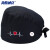 海斯迪克 HKQS-58 医生帽手术帽 棉加扣吸汗巾 心电图刺绣护士帽 印花包头帽 纯黑色