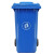户外绿色塑料垃圾桶大号100L升带盖分类物业环卫小区垃圾箱桶定制 100升有盖有轮红色