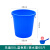 定制大号加厚塑料水桶带盖超大容量圆形桶储水发酵厨房胶桶 50L蓝色