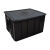 千石促销周转箱黑色塑料静电胶框箱物料盒托盘带盖分格隔板刀卡 4号(带盖)箱