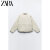 ZARA24春季新品 女装 心形绗线圆领长袖棉服夹克外套 3046830 712 白色 M17088A