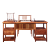正冠红木家具非洲花梨（学名：刺猬紫檀）书桌电脑桌实木大板办公椅组合中式大班台画案 1.58米新中式画案+椅【两件套】